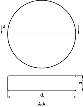 Deutsch: Zeichnung für ein kreisrundes Schauglas English: Drawing for a circular sight glass