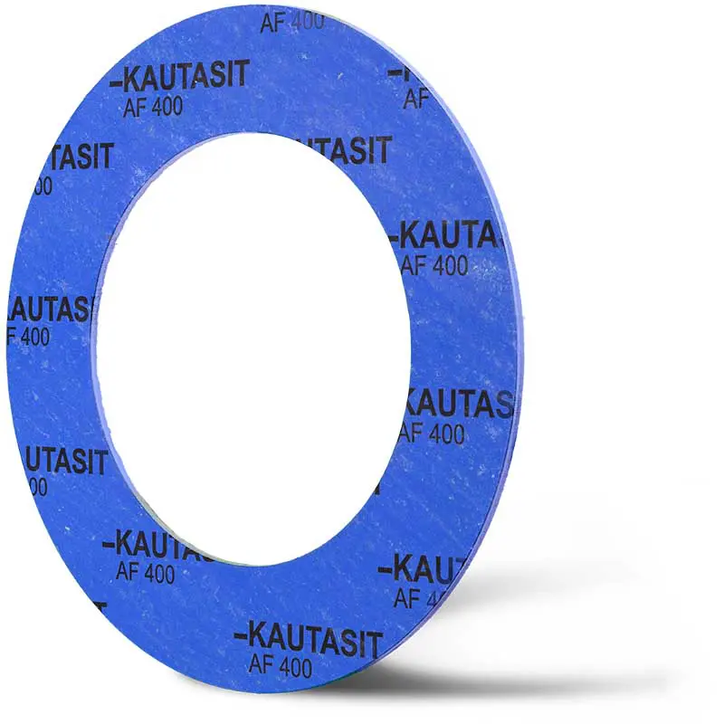 Deutsch: Abbildung zeigt eine DIN - Faserstoffflachdichtung aus Kautasit AF 400. English: Picture displays a flat seal out of Kautasit AF 400, which follows the Standard DIN.