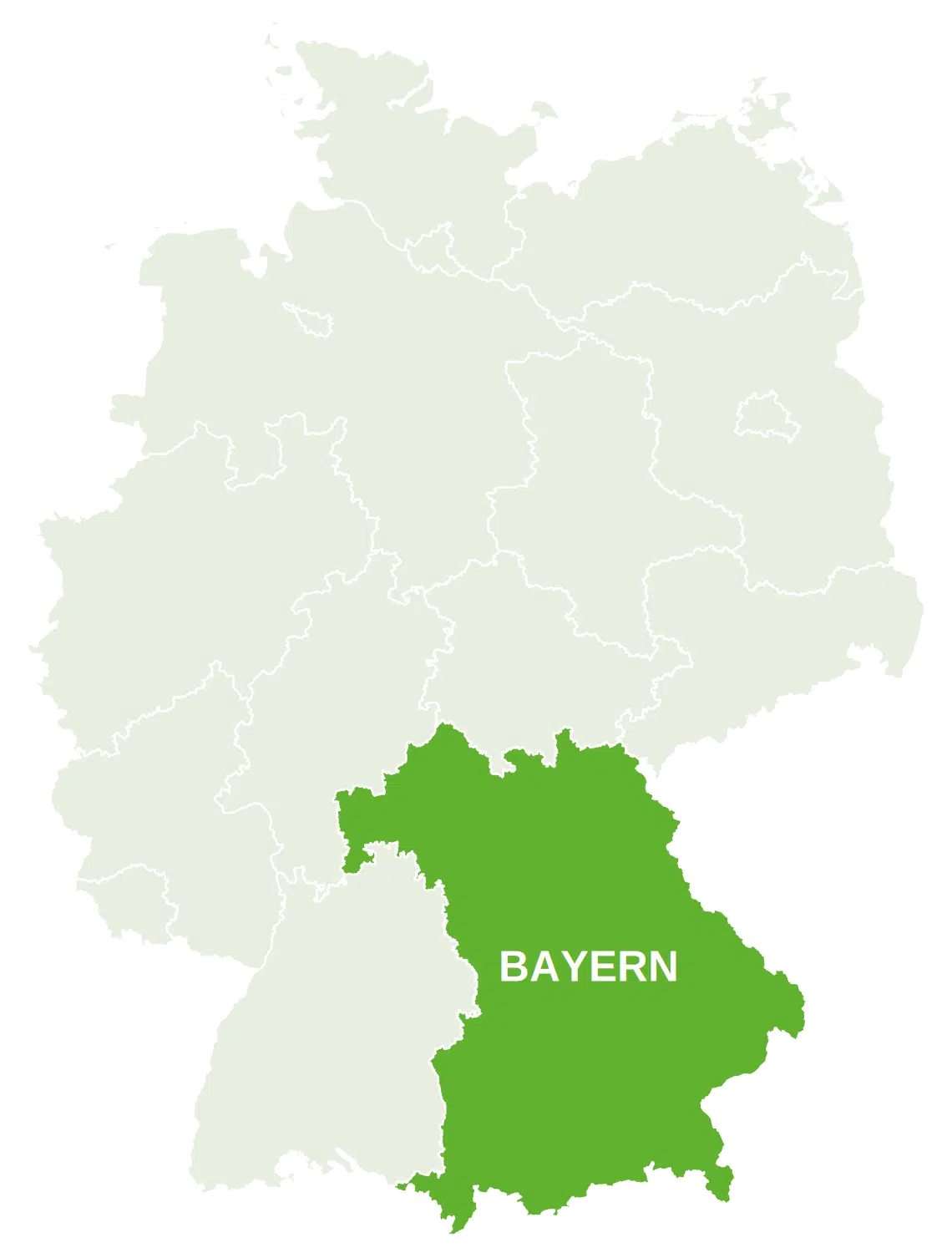 Karte von Deutschland mit hervorgehobenem Bundesland Bayern – Flanschenschulung nach DIN EN 1591-4 mobil vor Ort in Bayern